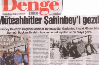 Şahinbey saha gezimizden gazete küpürleri