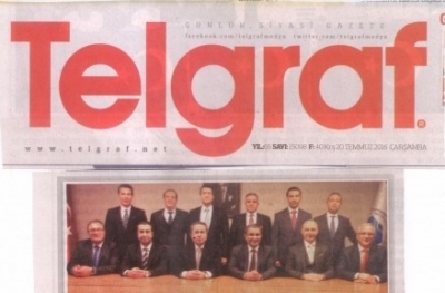 Kınama mesajı gazete küpürleri